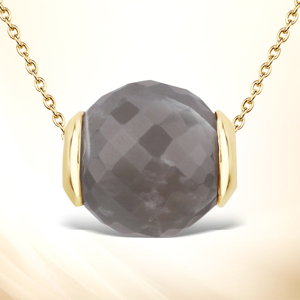 Colgante de Piedra Lunar Gris Genuina de 16.79 Quilates en Plata Esterlina