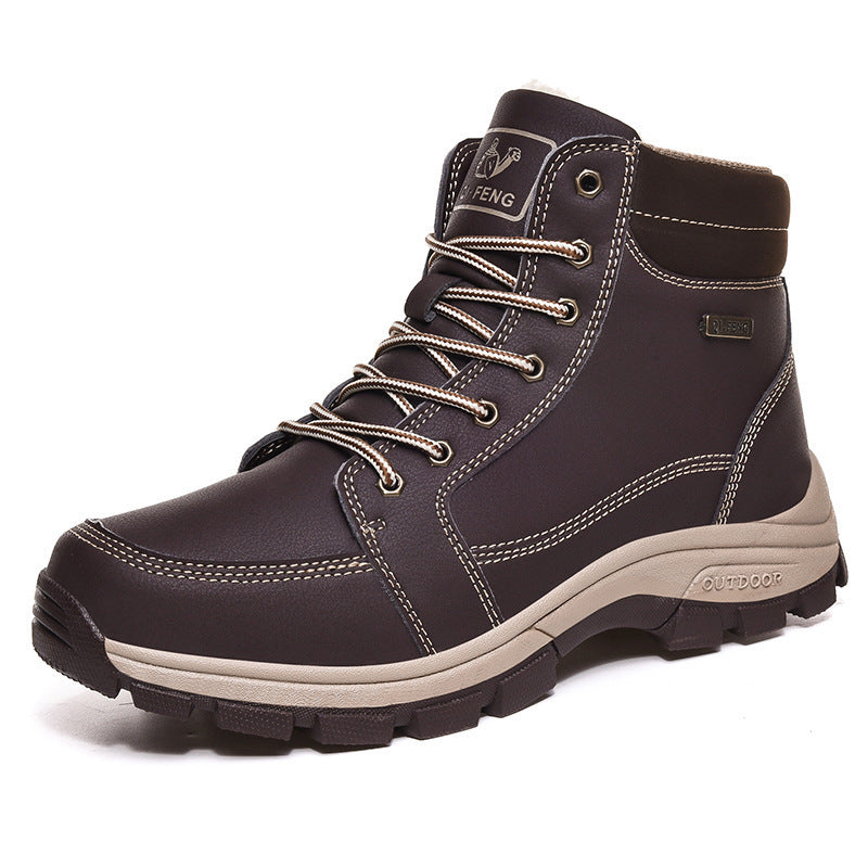 Botas de Tobillo Impermeables de Invierno Marrón Elegantes para Hombre