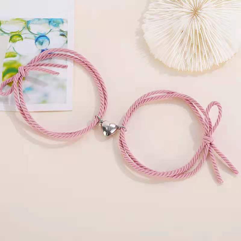 Bracelets de Couple Magnétiques - Charme Cœur en Acier Inoxydable