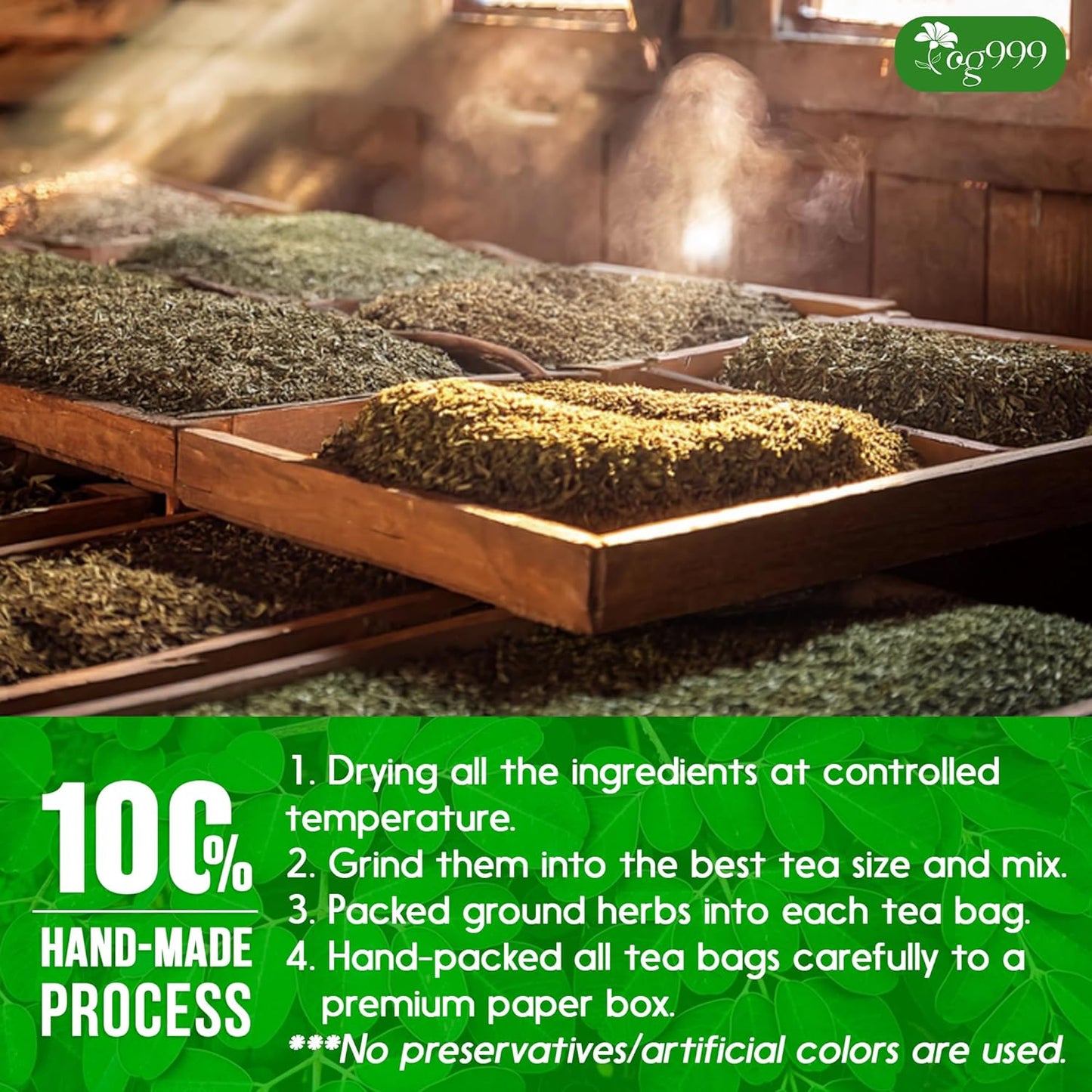 Premium Super Moringa Herbal Tea Bags - 20 Count