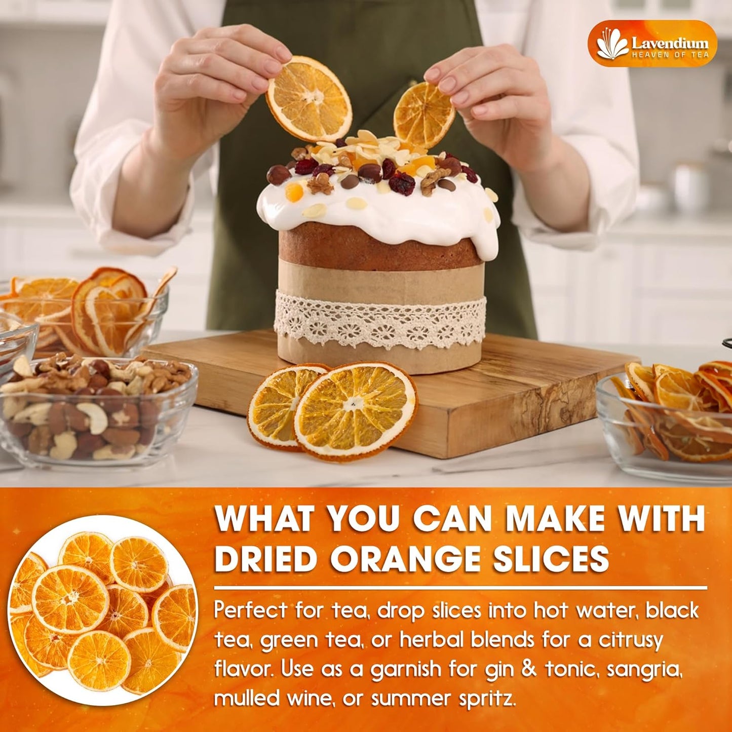 Premium Dried Orange Slices 6oz - Natural Citrus Wheels