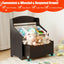 Unité de rangement en bois pour jouets pour enfants avec boîte à jouets roulante - Espresso