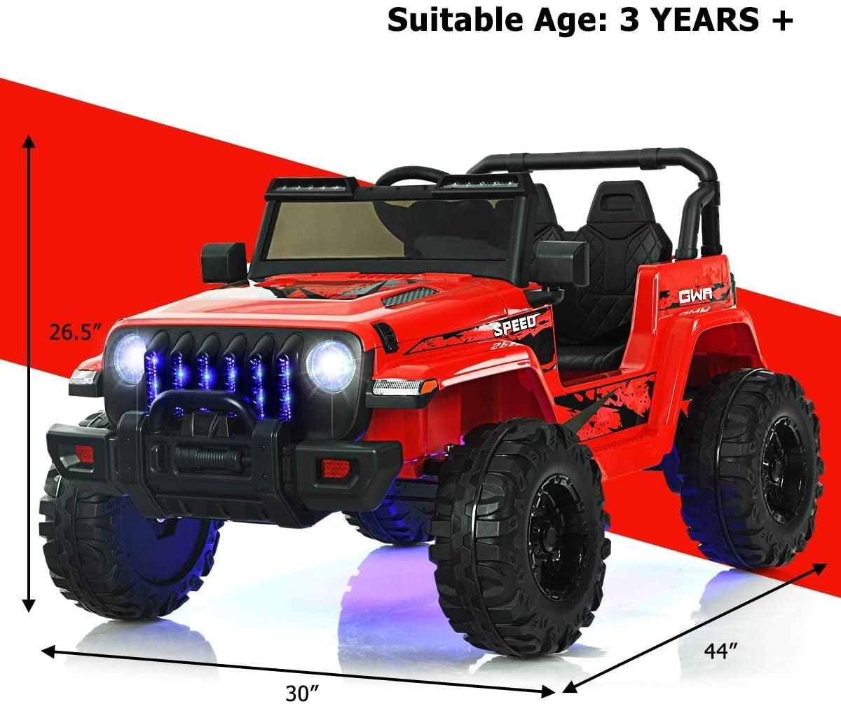 Coche Jeep Eléctrico para Niños de 12V con Control Remoto - Rojo