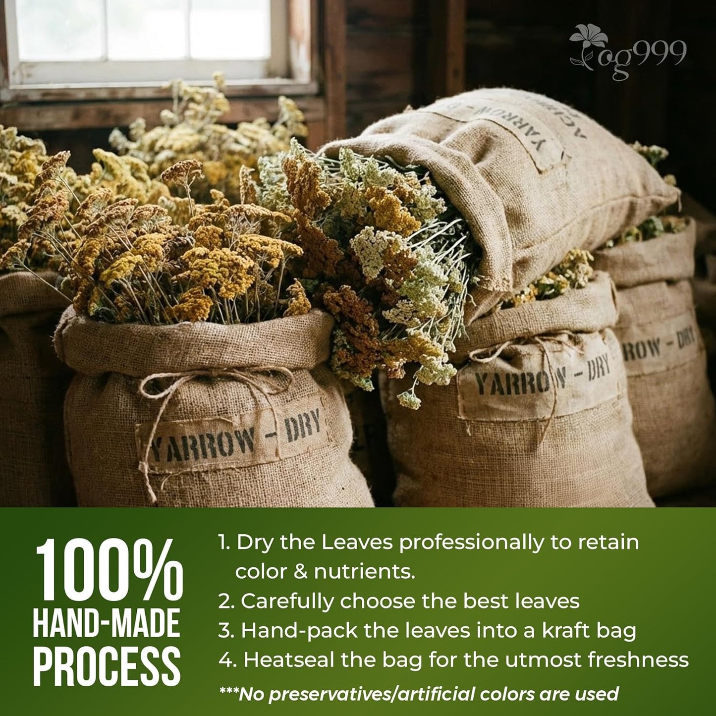 Hojas de Té de Yarrow Premium | Suelto Aromático