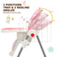 Folding Baby High Dining Chair with 6-Level Height Adjustment - Pink