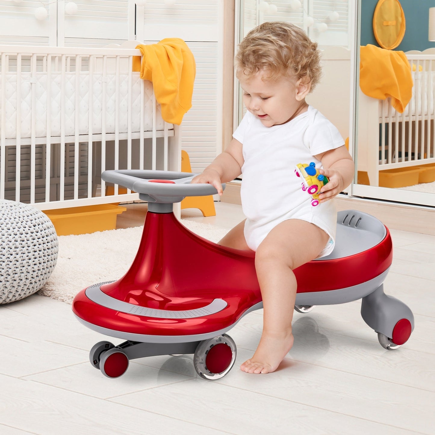 Jouet à bascule Wiggle Car avec roues clignotantes - Rouge