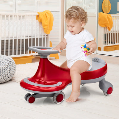 Wiggle Car Ride-on Toy with Flashing Wheels - Red