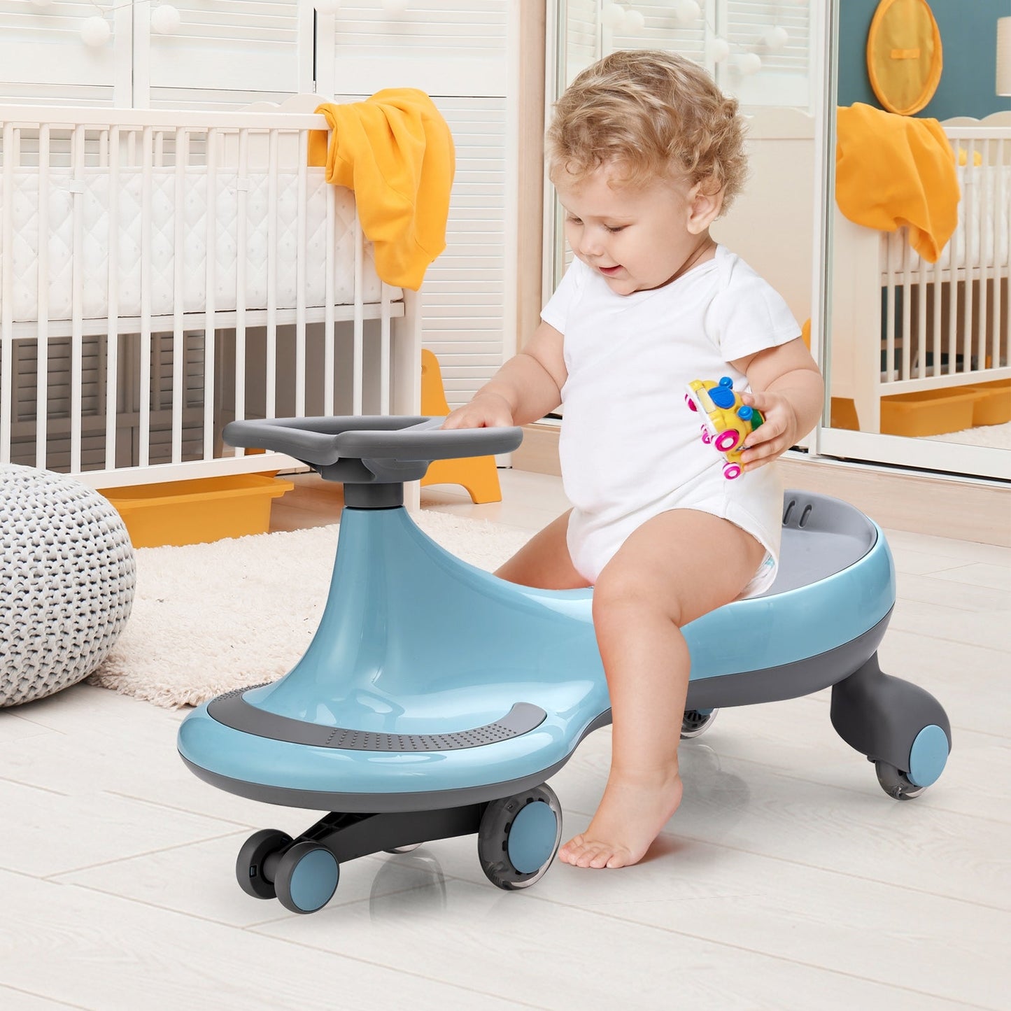 Juguete de montar Wiggle Car con ruedas intermitentes - Azul