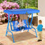 Outdoor Kids Patio Swing Bench with Canopy for 2