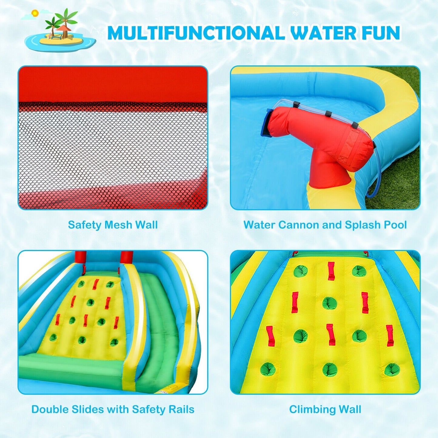 Castillo Inflable de Agua con Doble Tobogán
