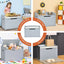 Banco de Almacenamiento de Madera para Niños con Tapa Abatible y Cojín - Gris