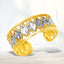 14k Two-Tone Gold Cuff Cut-Out Toe Ring with Diamond Design