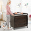 Premium Baby Changing Table with 3 Drawers and Safety Belt - Brown