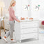 Premium Baby Changing Table with 3 Drawers and Safety Belt - White