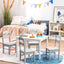 Kids 5-Piece Wooden Table and Chair Set - White