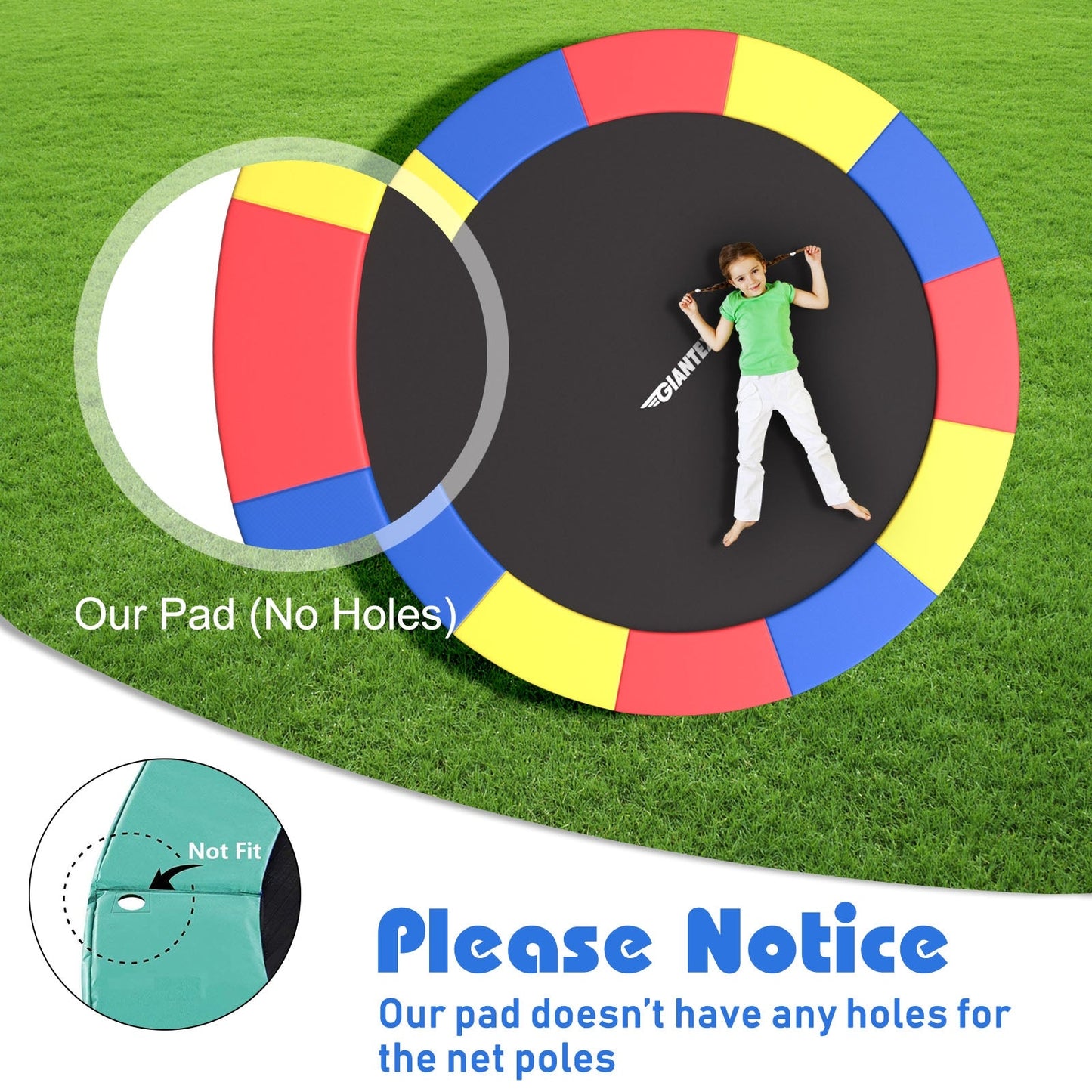 15 Feet Universal Trampoline Spring Cover - Multicolor