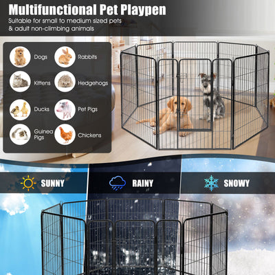 8-Panel Heavy Duty Pet Playpen with Door - 48 Inches
