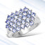 2.03 Carat Genuine Tanzanite Sterling Silver Engagement Ring