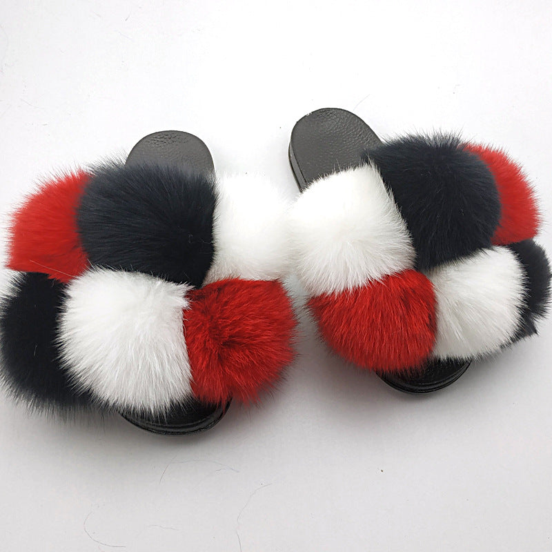Zapatillas de Piel Sintética Premium para Mujeres - Pantuflas Abiertas y Esponjosas