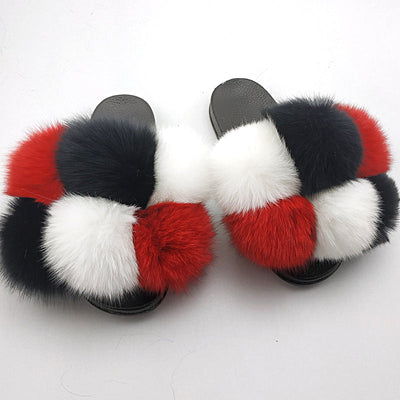 Zapatillas de Piel Sintética Premium para Mujeres - Pantuflas Abiertas y Esponjosas