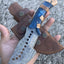 Handcrafted Damascus Steel Tom Brown Tracker Knife - 10" with Epoxy Resin Handle - Korvel