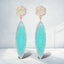 Boucles d'oreilles pendantes en or rose 14K plaqué Amazonite et Préhnite