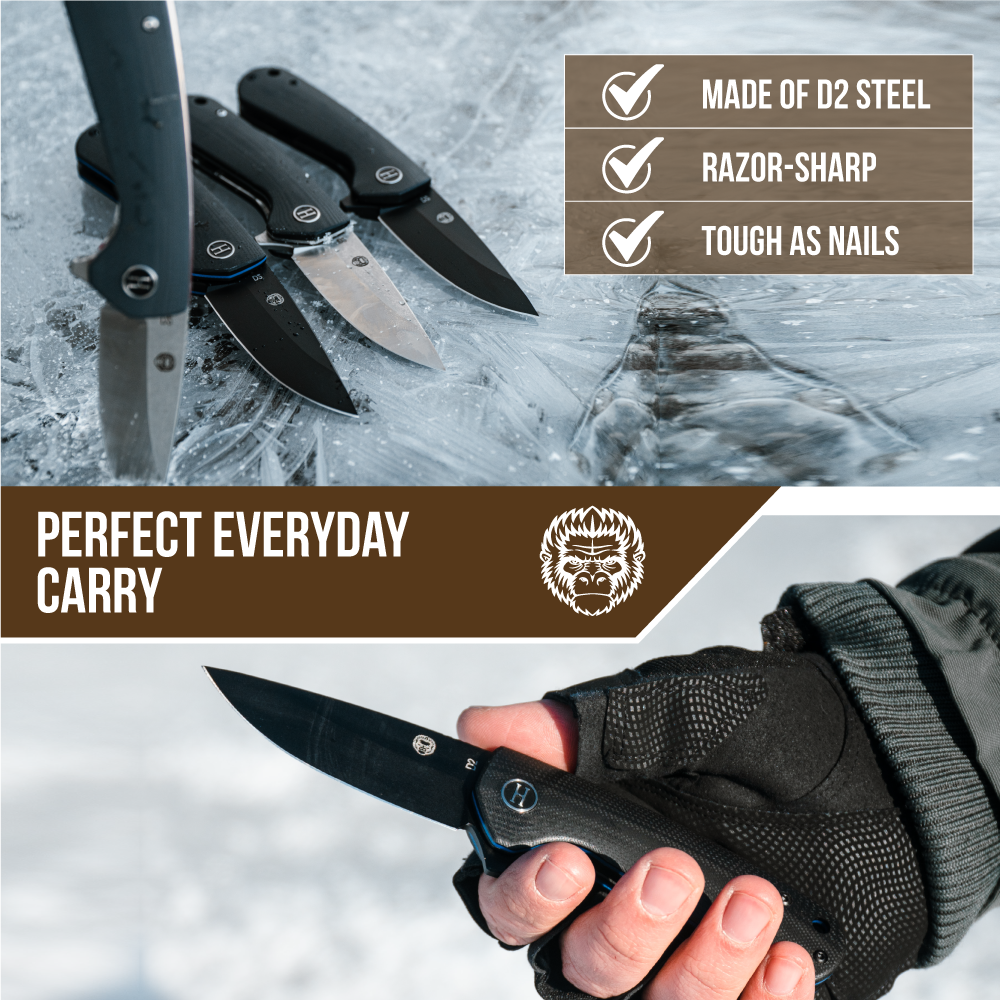 Ultimate Folding Pocket Knife Gift Set for Adventurers (Red & Grey) - Korvel