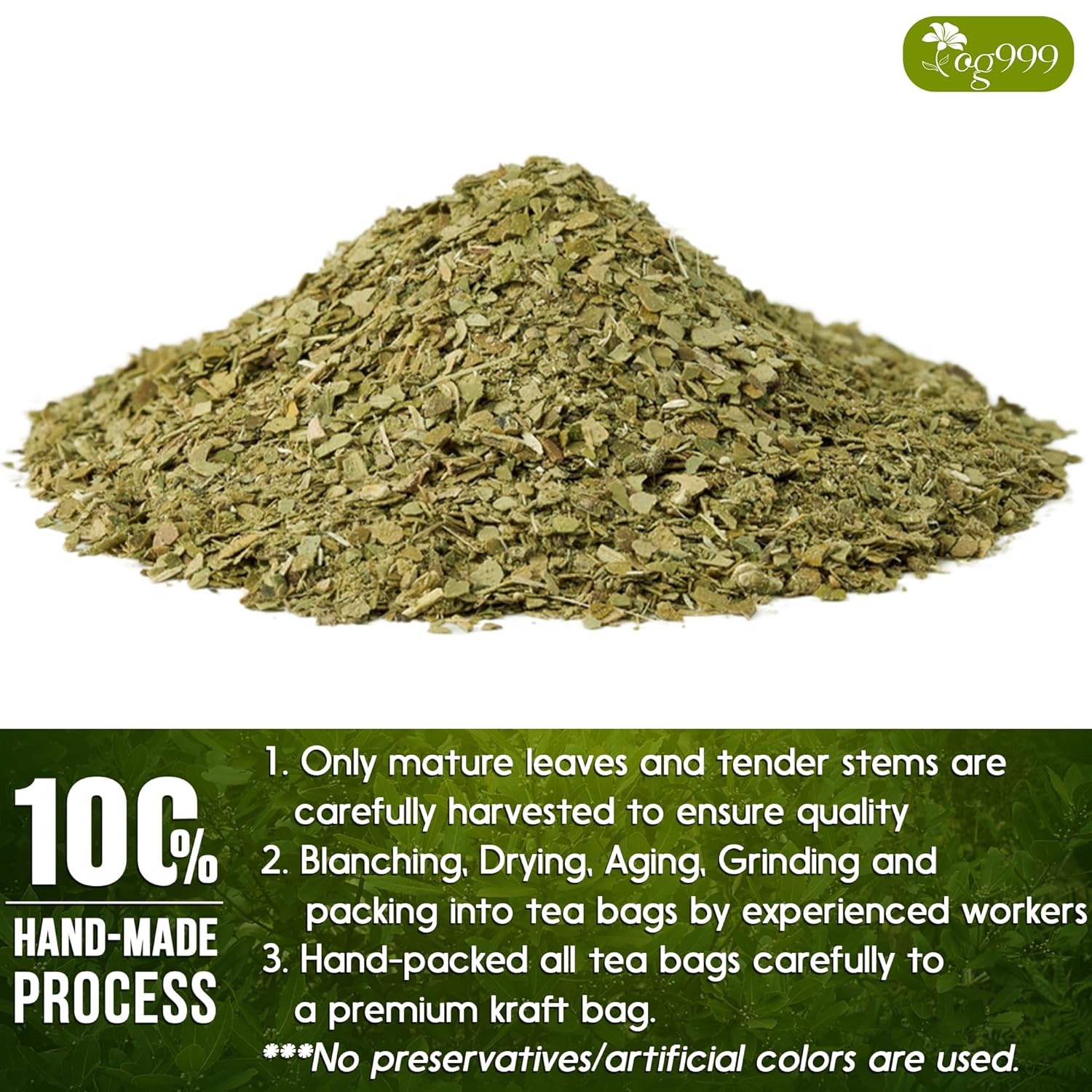 Yerba Mate Tea Bags, Hi-Caffeine, Unsmoked Yerba Mate Tea Bags, Super-Green Yerba Mate, No Dust - Korvel