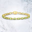 Pulsera de Peridoto Baño de Oro Amarillo de 18K en Plata de Ley
