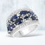 Bague en Argent Sterling avec Saphir Bleu de 3,61 Carats et Zircon Blanc