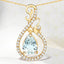 Pendentif en or jaune 14K avec aquamarine et diamant de 0,76 carat