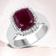 Anillo de Rubí y Topacio Blanco de 5.28 Quilates en Plata de Ley