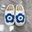 Zapatillas de felpa con cara sonriente para mujer - Calzado interior acogedor