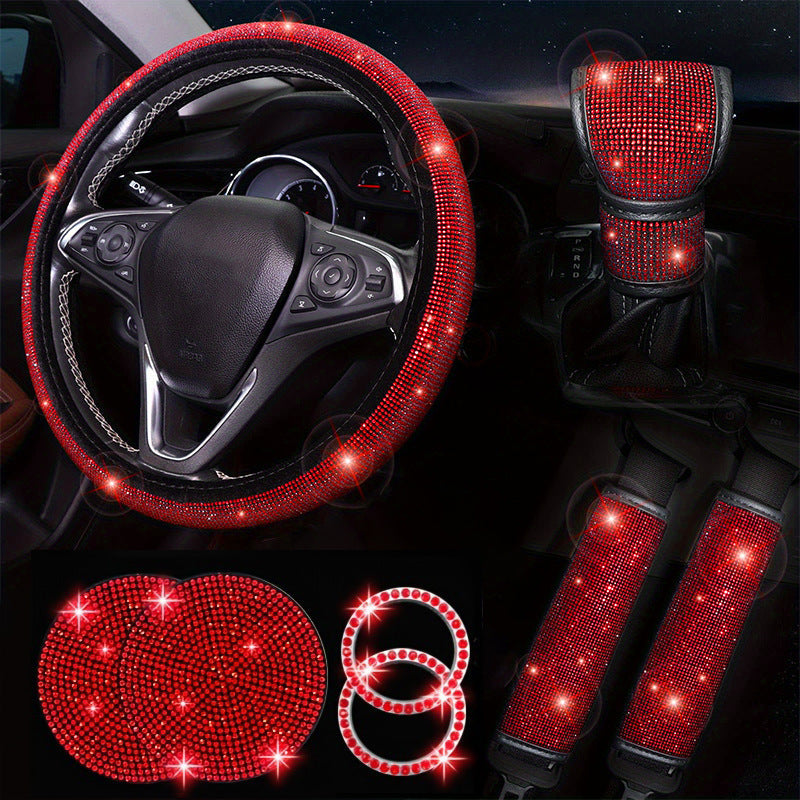 Diamond Rhinestone Steering Wheel Cover for Women