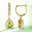 .88ct Peridot and Diamond Dangle Earrings in 14KT Yellow Gold