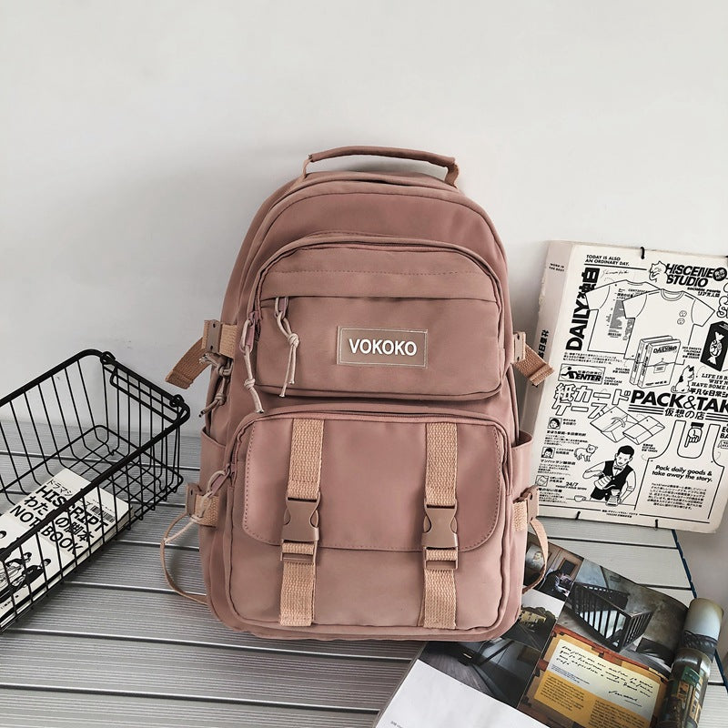 Mochila de Lona de Gran Capacidad y Moda para la Escuela y Uso Diario