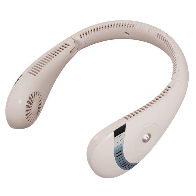 Portable Hanging Neck Fan with LED Light - Rechargeable & Bladeless