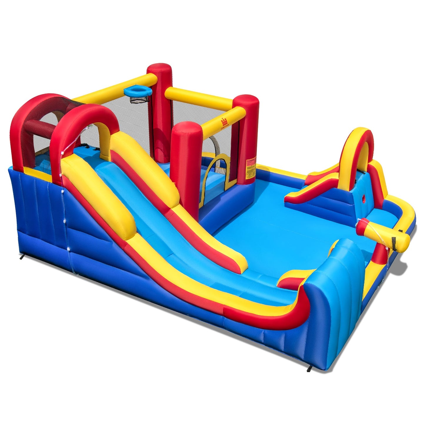 Casa Inflable Exterior 7 en 1 con Toboganes de Agua