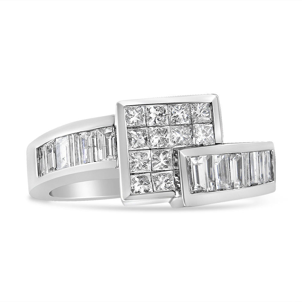 Bague de fiançailles en diamant en or blanc 14K - Taille 7