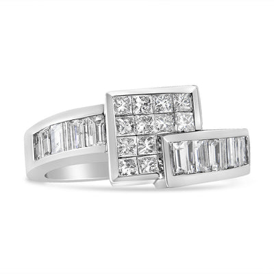 Bague de fiançailles en diamant en or blanc 14K - Taille 7
