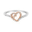 Bague cocktail en diamant en or bicolore 10K - Taille 6-1/2