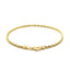 Bracelet en or jaune 14 carats avec motif en corde taillé en diamant de 2,5 mm