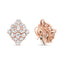 Pendientes Omega de Diamantes en Flor de Oro Rosa de 18K