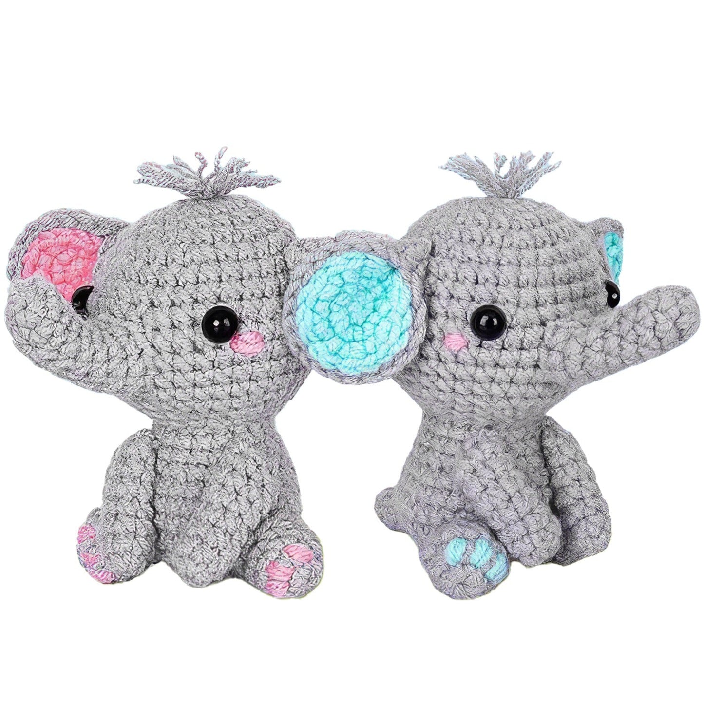 Elephant Crochet Kit for Beginners - DIY Knitting Supplies