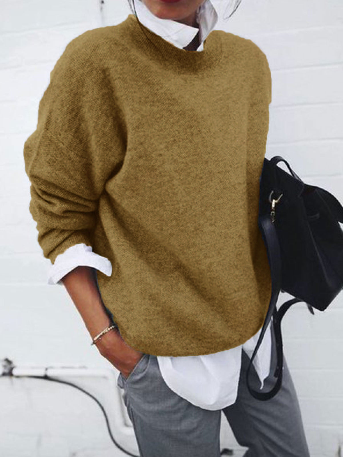 Stylish Long Sleeve Pullover Sweater for Women