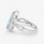 Bague de fiançailles en or blanc 14K avec aquamarine et diamants de 2,24 carats