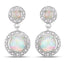 2.27 Carat Genuine Ethiopian Opal and Diamond Earrings in Sterling Silver