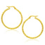 14k Yellow Gold Textured Round Hoop Earrings