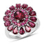 6.19 Carat Genuine Rhodolite and White Topaz Sterling Silver Ring