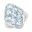 Anillo de Plata de Ley con Topacio Azul Genuino de 5.40 Quilates